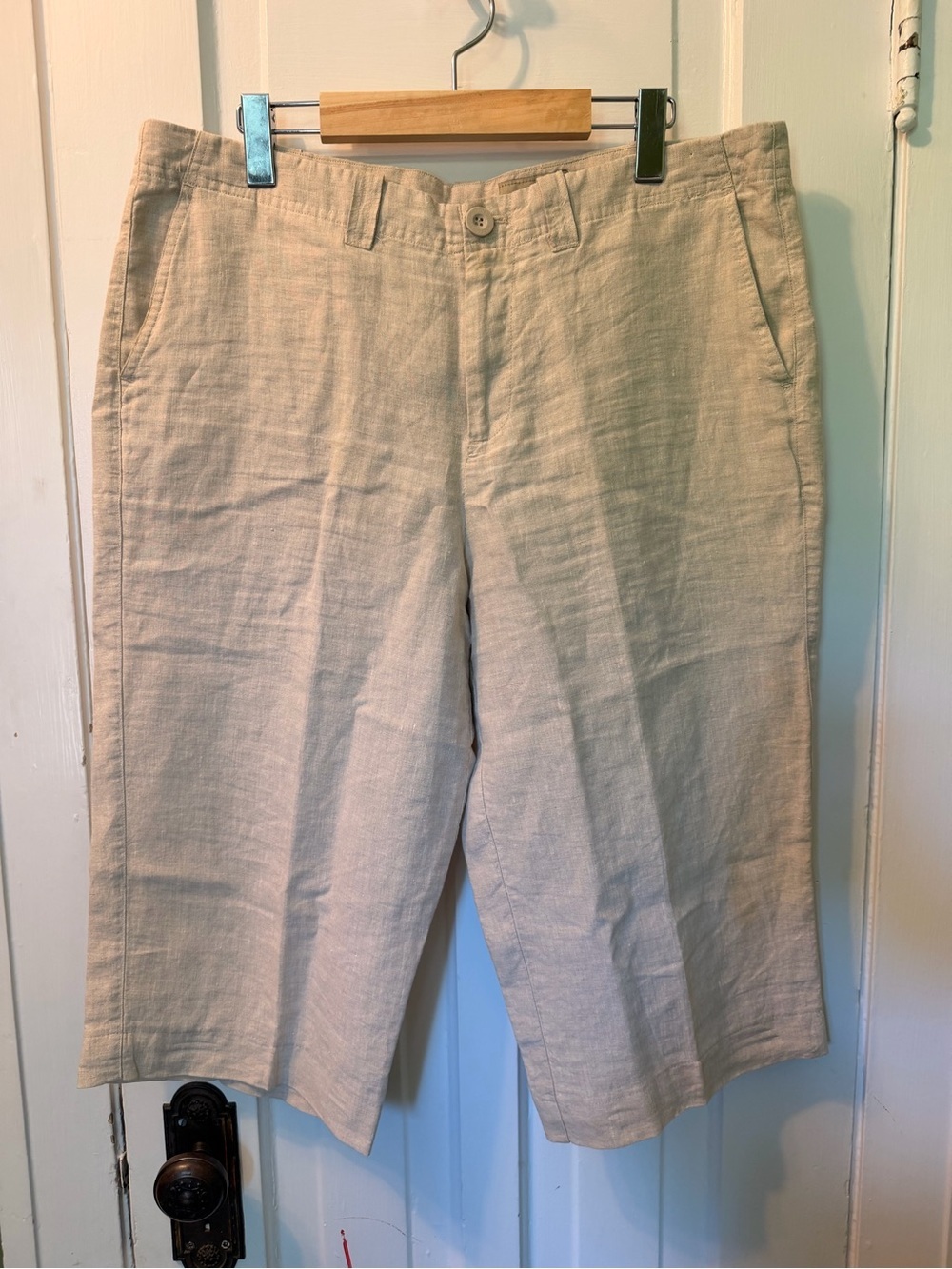 Le chateau Women’s Flat Front Bermuda Shorts in Beige